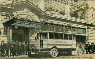 Auto Bus Us Grant Hotel San Diego California Exposition Seal 1912 Postcard 5278