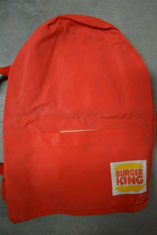 Burger King Vintage Backpack / Book Bag / Back Pack Very Rare Fast Food