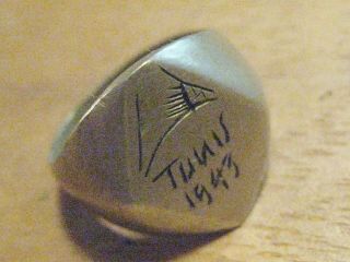 Wwii U.  S.  Military North Africa Campaign Tunis 1943 Trench Art Ring - Size 11
