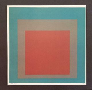 Josef Albers Plate Vii From Homage To The Square Mounted Offset Litho 1973