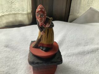 Vintage German Halloween Witch Candy Container