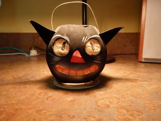 Antique Halloween Black Cat Lantern - Germany - Shape