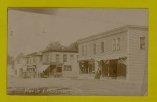 East Millinocket,  Maine Rppc Postcard Barber Shop & Stores; Large Coca - Cola Sign