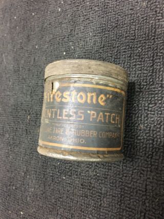 Vintage Firestone Tire Patch Tin Can With Some Contents