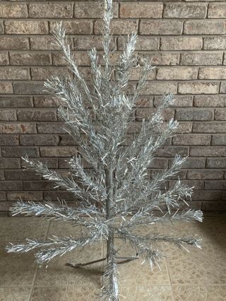 Vintage Peco No.  14 Aluminum Christmas Pine Tree 4 Ft Silver