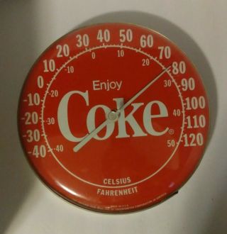 Vintage 1984 Enjoy Coca - Cola Coke 12 " Round Wall Thermometer