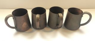 Set Of 4 Vintage Wb West Bend Solid Copper Cups Mugs Moscow Mule Barware