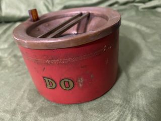 Vintage Copper Red Leather Bound “do” Push Button Ohio Manufacturing