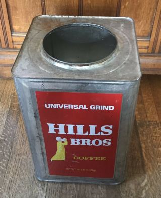 Vintage Regular Hills Bros 20 Lb Large Coffee Food Advertising Can 2
