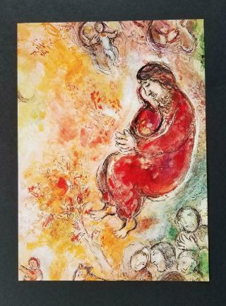 Marc Chagall " Isaiah " Detail Of Exodus Cartoon Mounted Offset Litho 1973