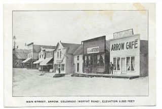 Early 1900s Postcard View Of Arrow Colorado Moffat Road