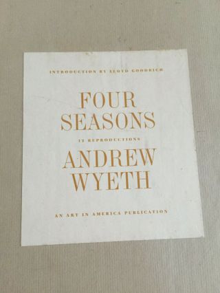 " The Four Seasons " Portfolio Of 12 Loose Prints By Andrew Wyeth