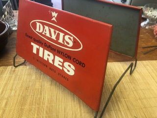 Vintage Davis Tires Metal Advertising Western Auto Sign Tire Store Display