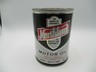Northland Motor Oil Tin Can - Gas Service Station Vtg Empty