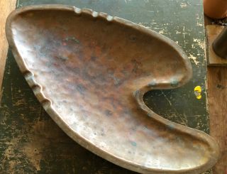 Vintage Mid Century Modern Kidney Shaped Copper Large Coffee Table Ashtray Mcm