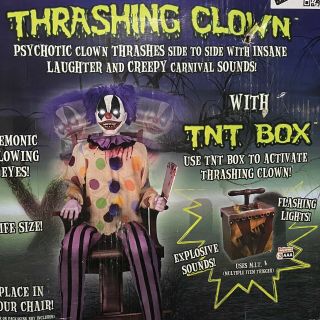 Spirit Halloween Animated Life - Size Thrashing Clown & Tnt Box - Tekky Toys 2013