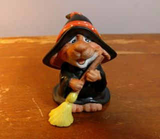 1991 Amy Wulfing Mouse - L - Toe Enesco Mouse Witch Fall Halloween Ceramic 3  H