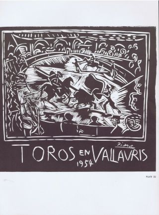 Pablo Picasso,  Toros En Vallauris Bullfight 1954 Vintage Poster 1964 Platesigned