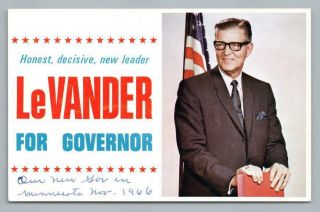Harold Levander " Our Governor " Minnesota Vintage Political Campaign 1966