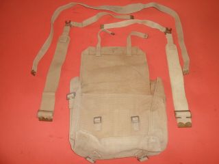 G.  Britain Army : 1943 Wwii Small Backpack Haversack & 2 L Straps 1943 Ww2