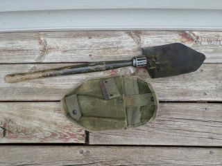 Vtg Ww2 Us Army Trenching Tool Dated 1944 Ames With Cover Sheath