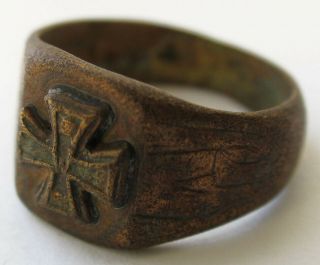 Ww2 German Iron Cross Ring Military Ww1 Wwi Or Wwii Germany Jewelry Art Size Us