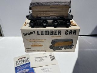 Jim Beam Railroad Decanter Train Series Lumber Car Jersey & Western Railway