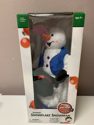 2002 Gemmy Animated Snow Miser Snowman Christmas Spinning Snowflake Box