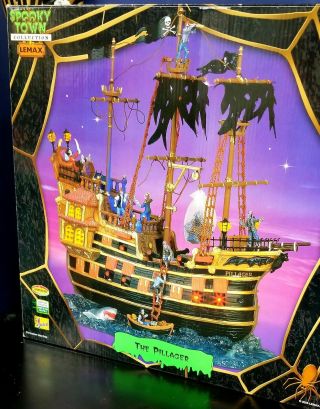 Lemax Spooky Town The Pillager Pirate Ship Halloween Animated W/lights & Sound