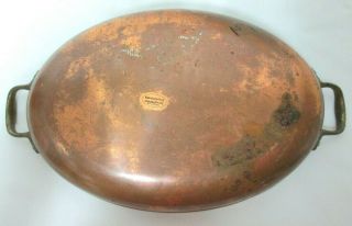 Benjamin & Medwin Brass Handled Oval Copper Pan Vintage