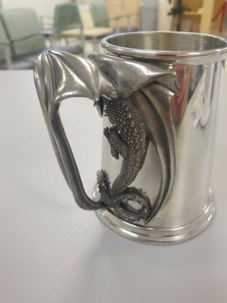 Alchemy Gothic Dragon Sheffield Made Pewter Pint Tankard Mug Wedding Retired 2