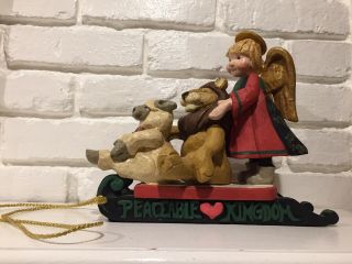 House Of Hatten Peaceable Kingdom Angel On Sleigh With Lion And Sheep