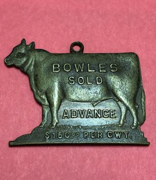 Vintage Bowles Livestock Commission Company Fob Medal Charm