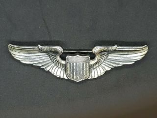 Wwii Us Army Air Force Sterling 3 " Pilot Wings Usaaf Full Sized