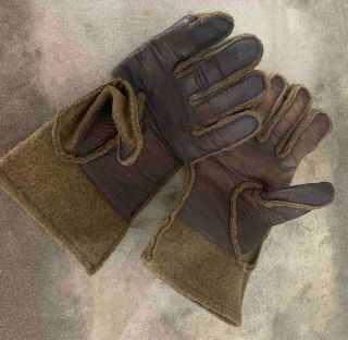 Rare Ww2 U.  S.  Army Airborne Leather & Wool Gloves,  Pair