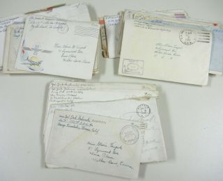 Vtg 1942 - 1945 Ww2 Sweetheart Letters Same Girl From Various Servicemen Army Navy
