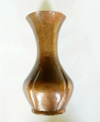 8 " Arts & Crafts Mission Style Hammered Copper Vase