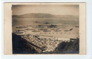 Picture Postcard Of Naval Ships In Gibraltar (c55584)