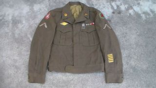 Old Ww2 Us Army Dress Uniform Ike Jacket & Insignia 8th Army & 13 Corps
