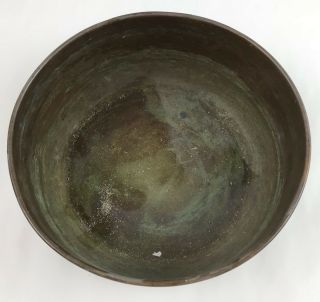 Round Hammered Copper Flat Bottom Bowl 9.  5 "
