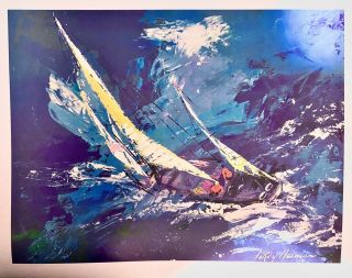 Leroy Neiman Poster Plate Signed Sailing