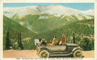 Automobile Colorado Rocky Berthoud Pass Crater Mountains Postcard 13089