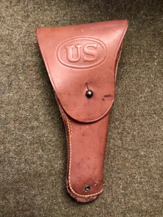 Wwii Us Army 1943 Milwaukee Saddlery Co.  M - 1911 Leather Pistol Holster Exc Cond