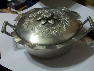 Vtg.  Everlast Forged Aluminum Cov.  Casserole With Vintage Glass Baking Dish