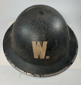 World War Ii British Civil Defense Helmet Air Raid Warden Military Brodie