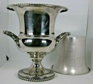 W.  M.  Rogers Silver Plate Castleton Champagne Wine Cooler Ice Bucket With Liner
