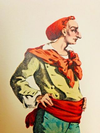 Vintage Color Lithograph Costume Print Of Meo - Patacca 1800 By Maurice Sand 35