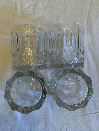 Crown Royal Rocks Glasses Set Of Four (4) - Logo On The Front And Bottom