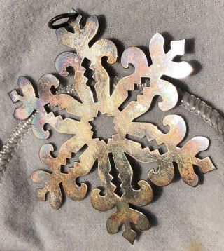 Retired James Avery Sterling Silver Snowflake Christmas Ornament Pendant