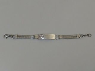 Ww2 Double Herringbone Sterling Silver 42 G Us Military Vintage Bracelet Eagle